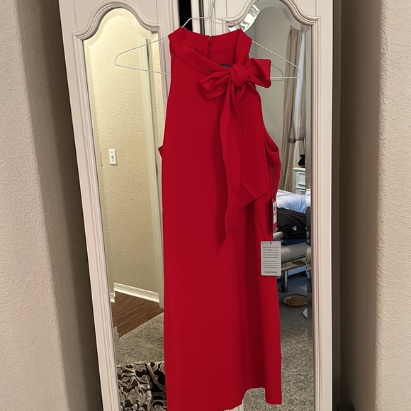 Vince Camuto Red Bow Neck Halter dress NWT - Picture 6 of 13